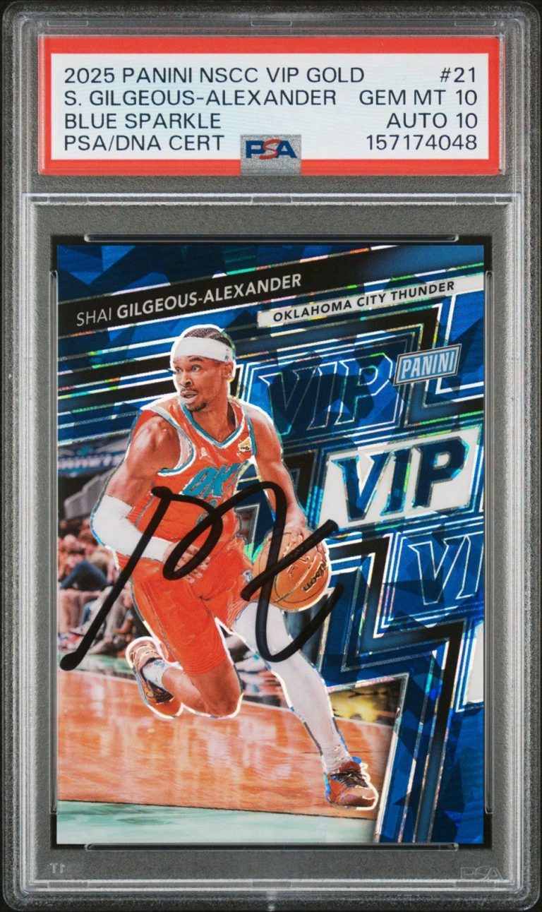 2025 Panini NSCC VIP GOLD #21 Shai Gilgeous-Alexander Blue Sparkle /75 PSA 10/10
