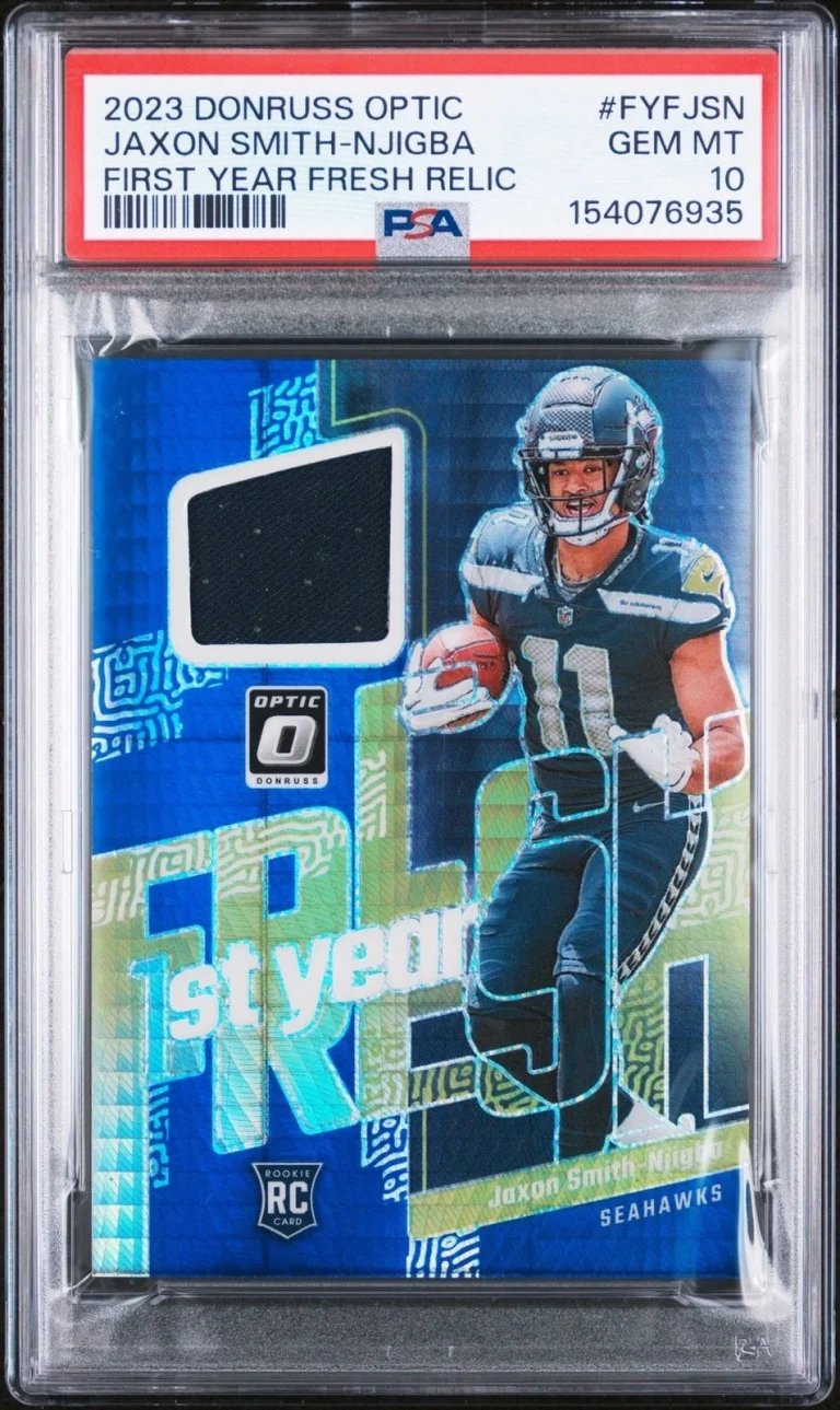 Graded 2023 Optic Jaxon Smith Njigba JSN FYFJSN Relic Rookie RC Card PSA 10