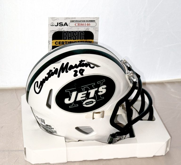 Curtis Martin signed New York Jets Speed mini helmet autographed JSA