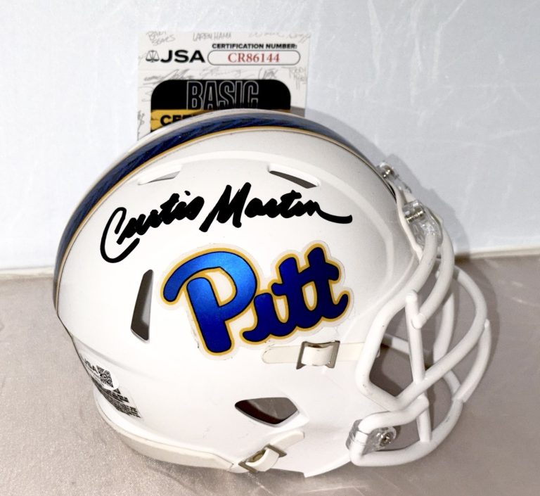 Curtis Martin signed Pittsburgh Panthers mini helmet autographed JSA COA