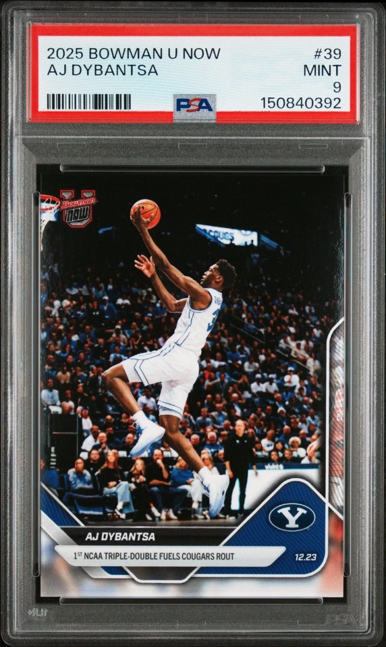 Graded 2025 Bowman U Now AJ Dybantsa #39 Rookie RC Basketball Card PSA 9