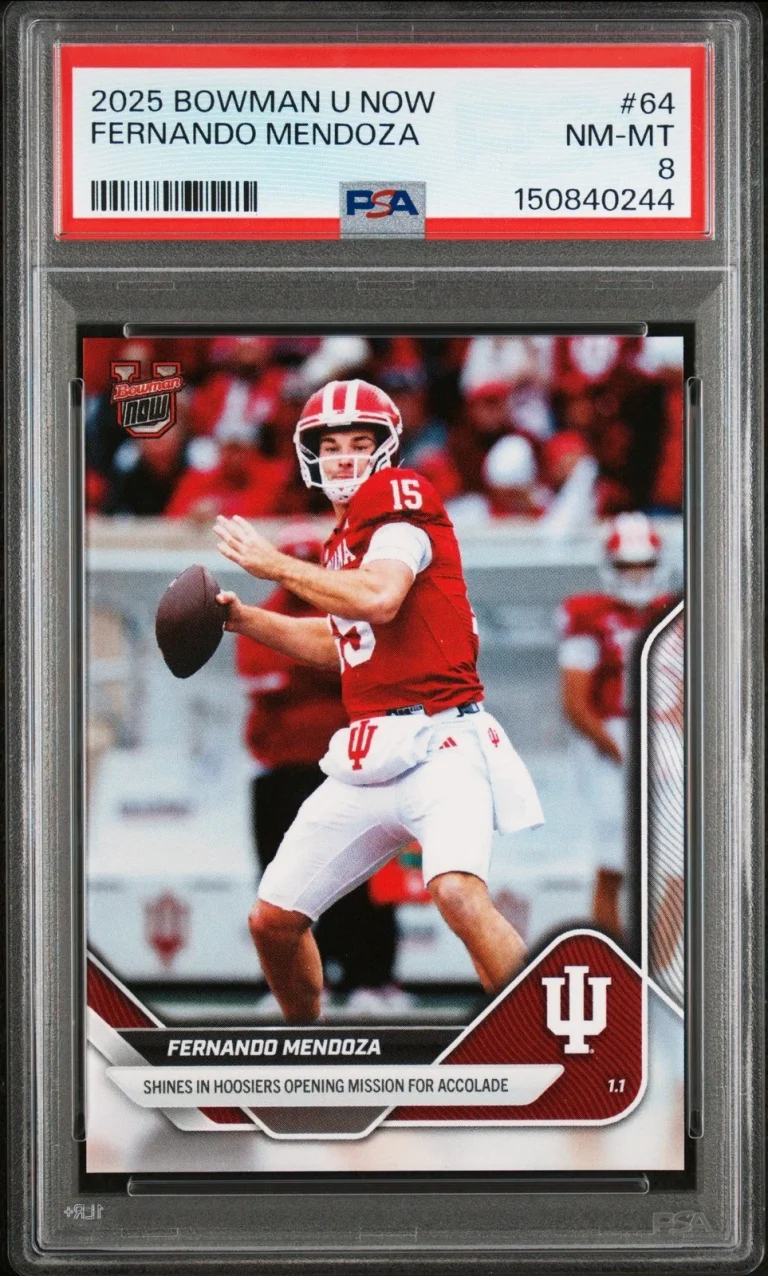 Graded 2025 Bowman U Now Fernando Mendoza #64 Rookie RC Football Card PSA 8
