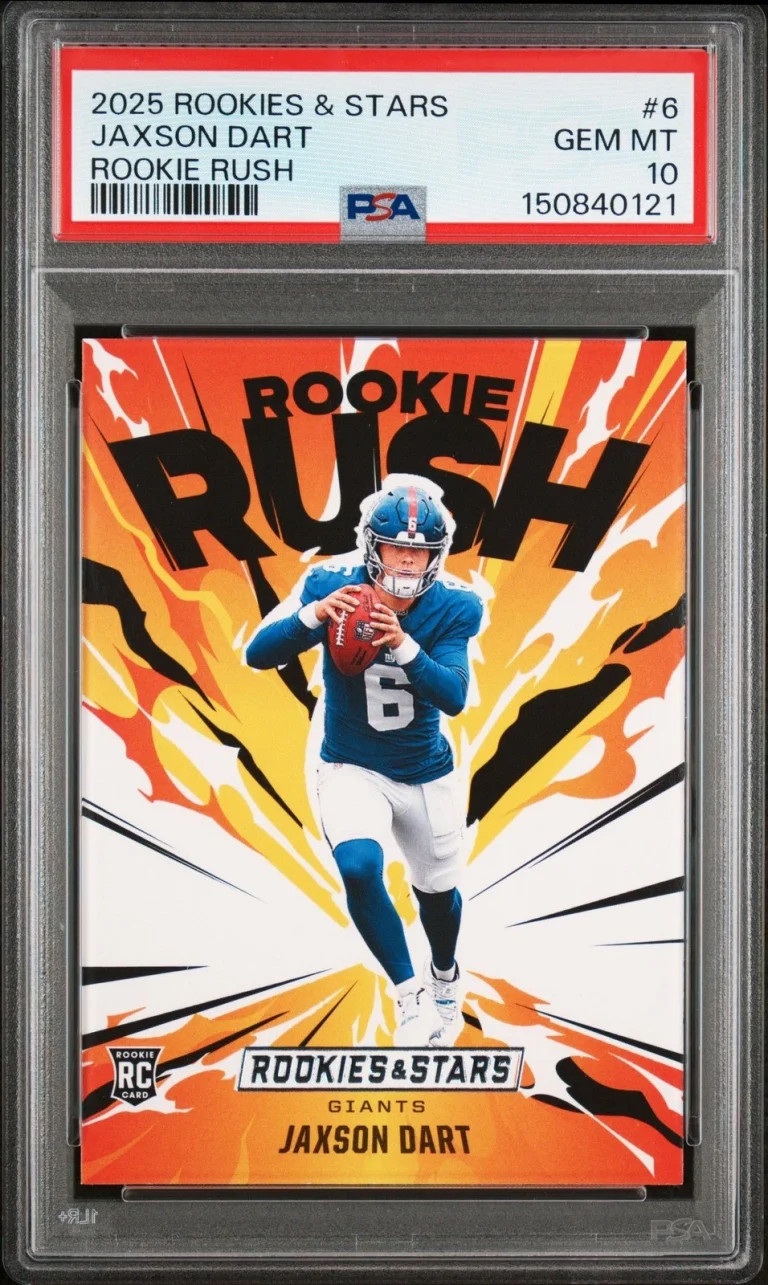 Graded 2025 Panini R&S Jaxson Dart #6 Rookie Rush Rookie RC Card PSA 10