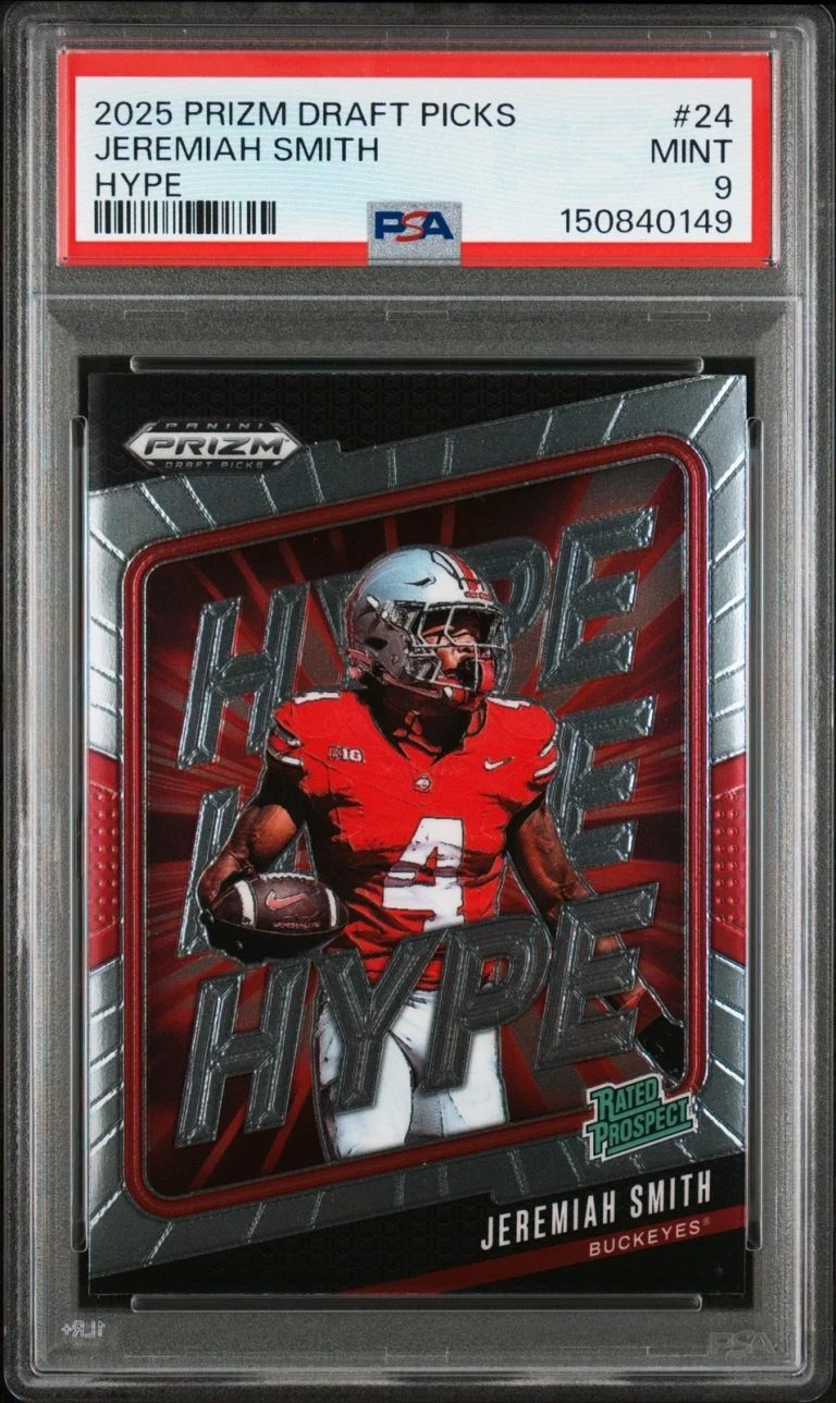 Graded 2025 Prizm DP Jeremiah Smith #24 Hype Rookie RC Football Card PSA 9