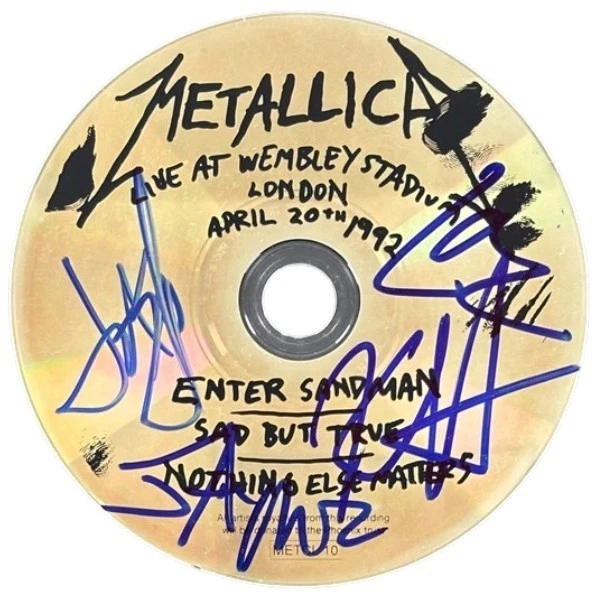 Metallica Band Signed Auto Live Wembley Stadium 1992 CD 4 Sigs Beckett BAS LOA