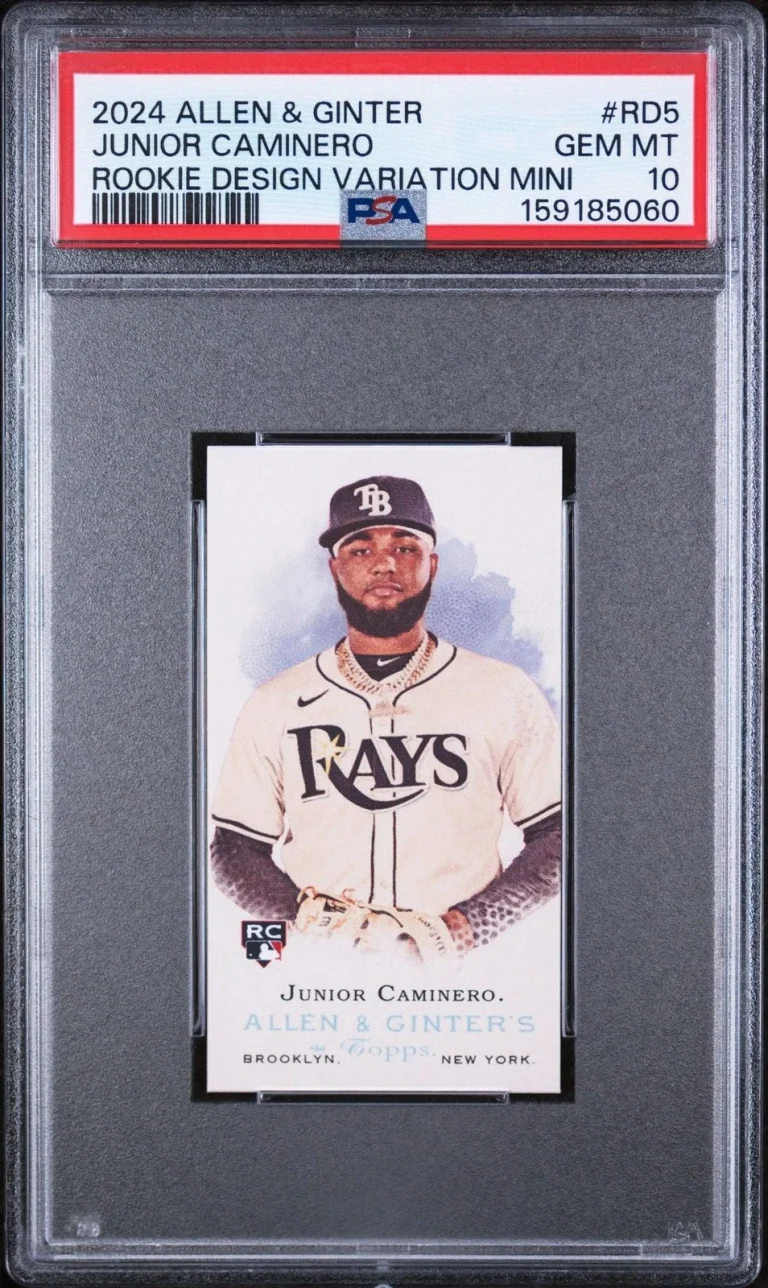 Graded 2024 Topps Allen Ginter Junior Caminero #RD5 Rookie Mini Card PSA 10
