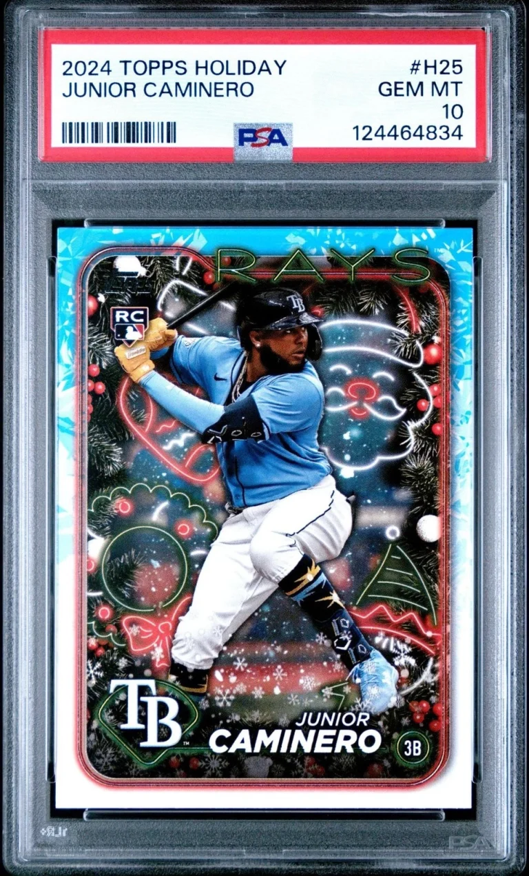 Graded 2024 Topps Holiday Junior Caminero #H25 Rookie RC Card PSA 10 Mint