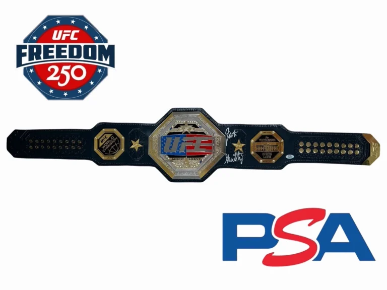 Justin Gaethje Signed 2026 UFC Freedom 250 Championship Replica Belt PSA AUTO
