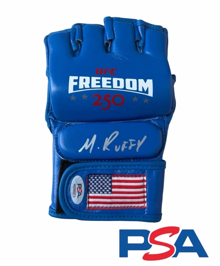 Mauricio Ruffy Signed 2026 UFC Freedom 250 Fight Glove PSA AUTO USA WHITE HOUSE