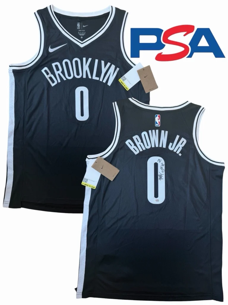 Mikel Brown Jr. Signed Rookie Brooklyn Nets #0 Jersey “2026 #6 Pick” PSA AUTO