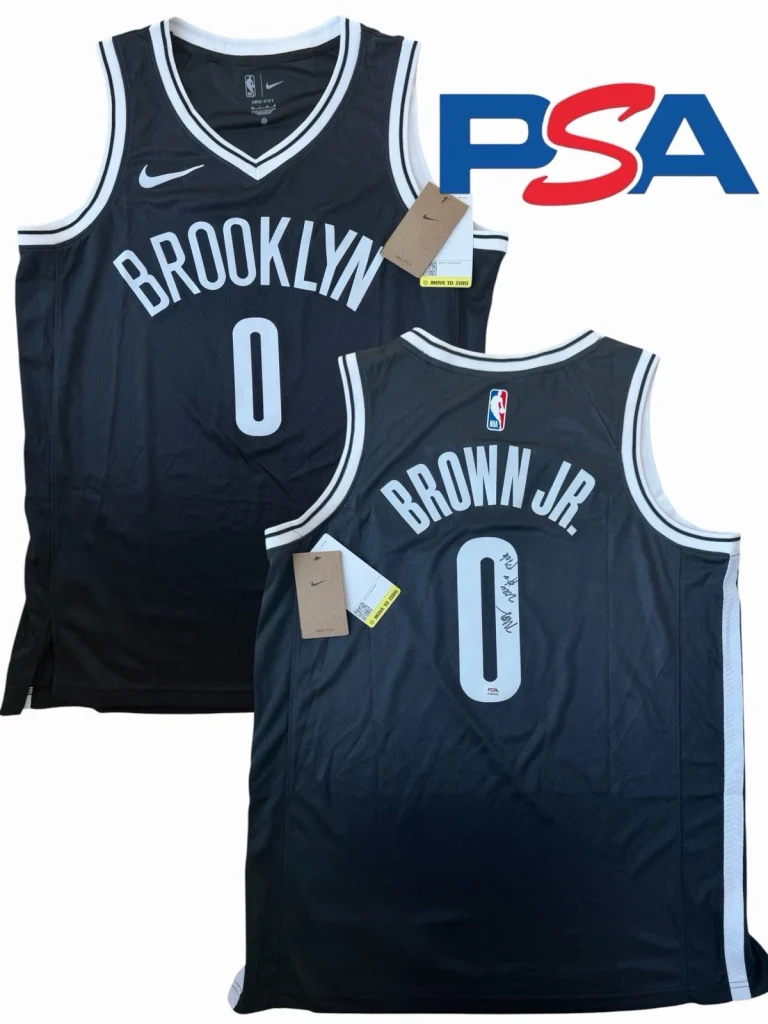 Mikel Brown Jr. Signed Rookie Brooklyn Nets #0 Jersey “2026 #6 Pick” PSA AUTO