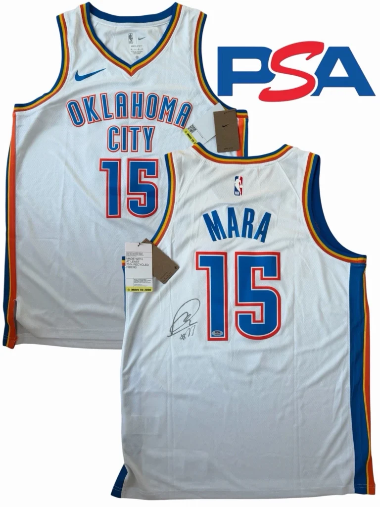 Aday Mara Signed 2026 Rookie Season Oklahoma City Thunder #15 Jersey PSA AUTO