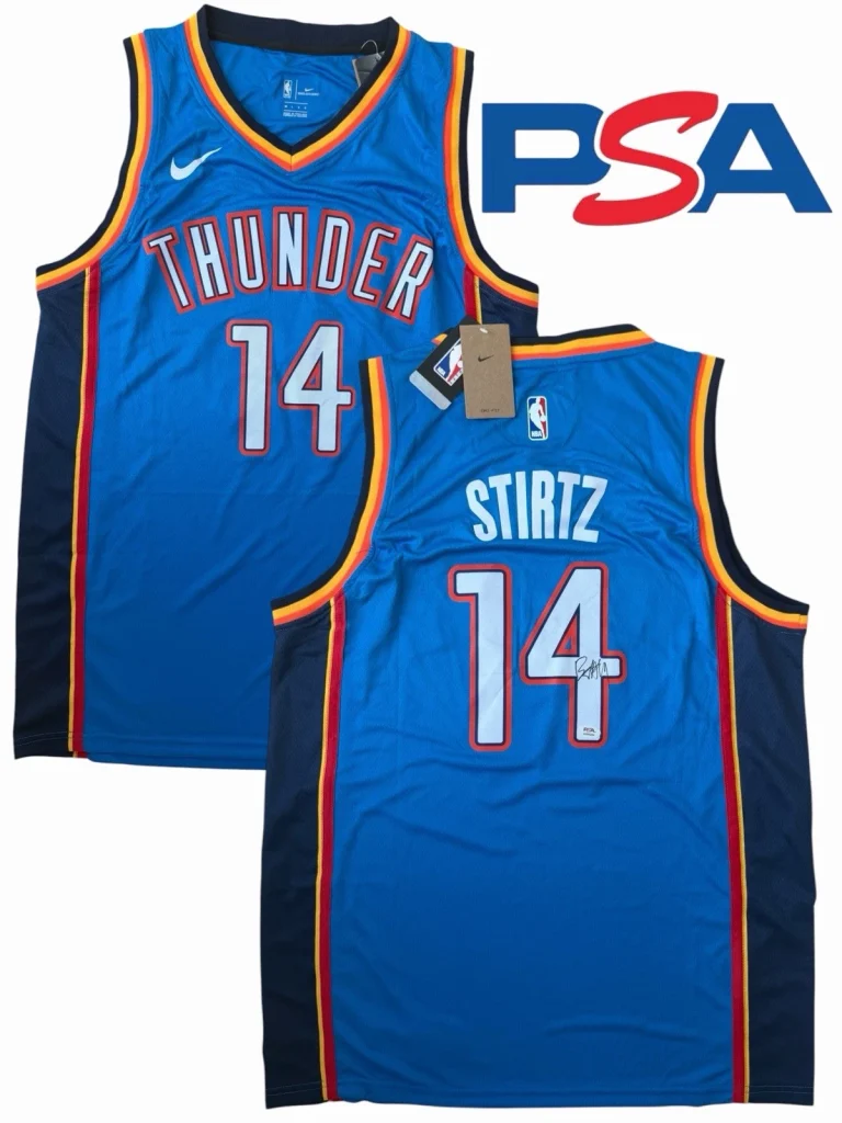 Bennett Stirtz Signed 2026 Rookie Oklahoma City Thunder #14 Jersey PSA AUTO