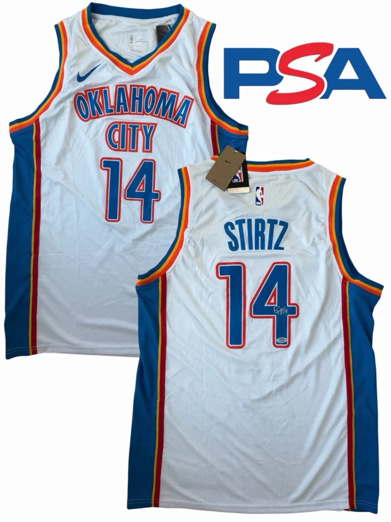 Bennett Stirtz Signed 2026 Rookie Oklahoma City Thunder #14 Jersey PSA AUTO