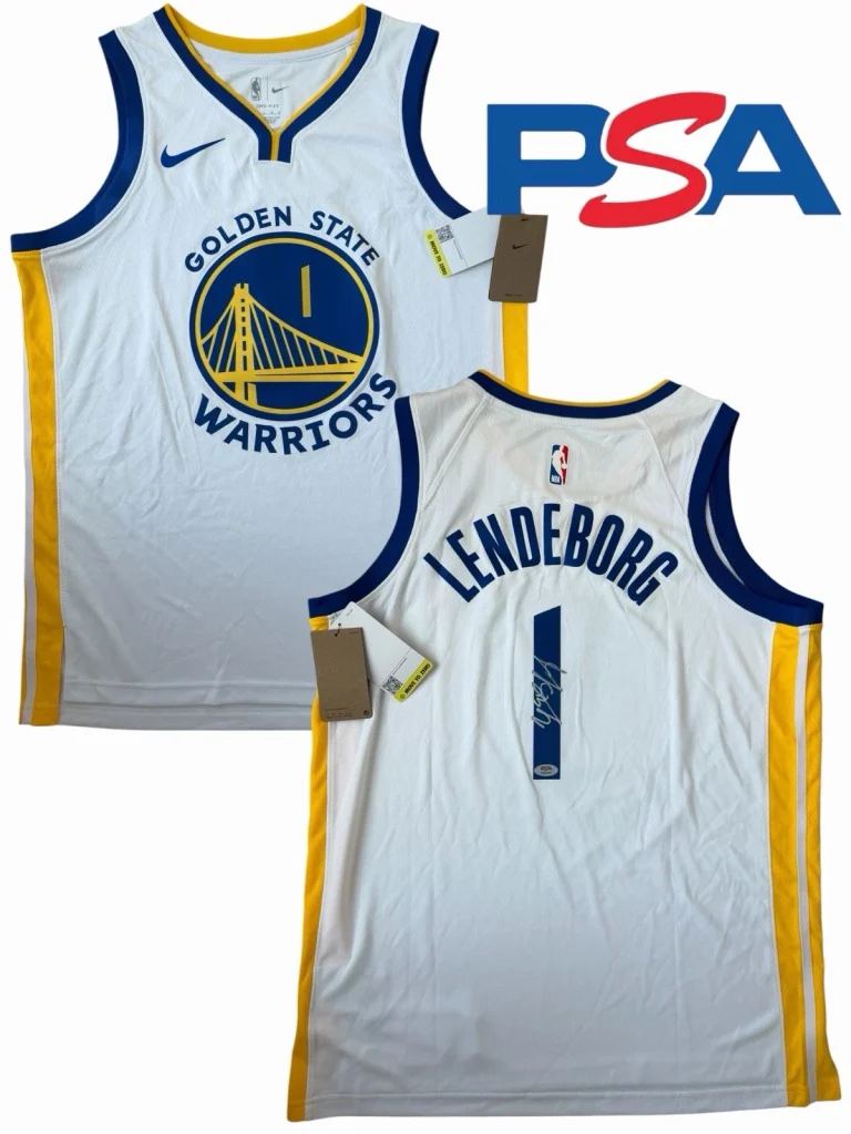 Yaxel Lendeborg Signed 2026 Rookie Golden State Warriors #1 Jersey PSA AUTO
