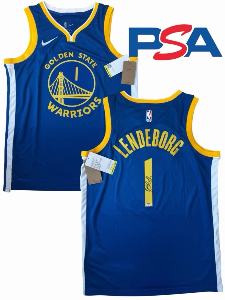 Yaxel Lendeborg Signed 2026 Rookie Golden State Warriors #1 Jersey PSA AUTO