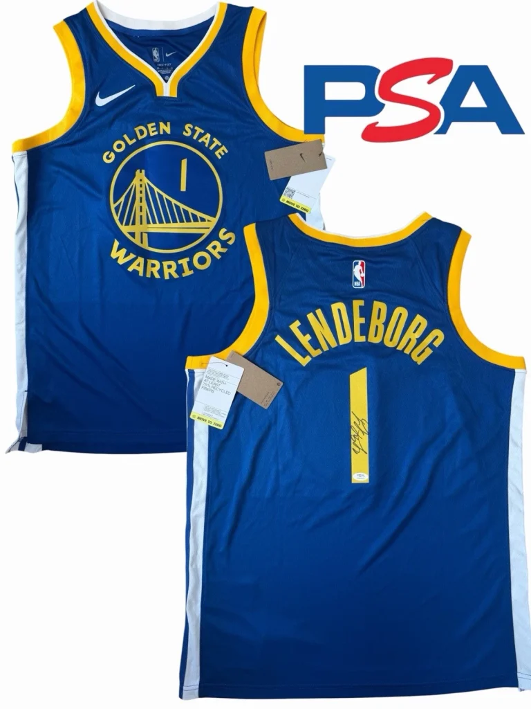 Yaxel Lendeborg Signed 2026 Rookie Golden State Warriors #1 Jersey PSA AUTO