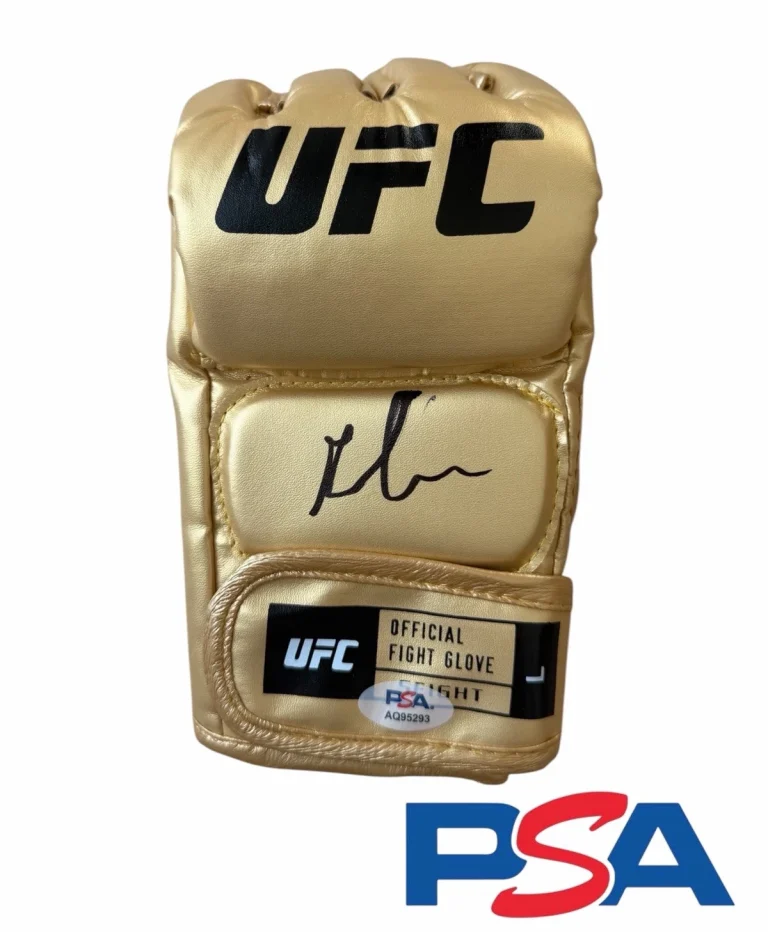 Gable Steveson Signed Autographed UFC 329 Debut Gold Fight Glove PSA/DNA AUTO