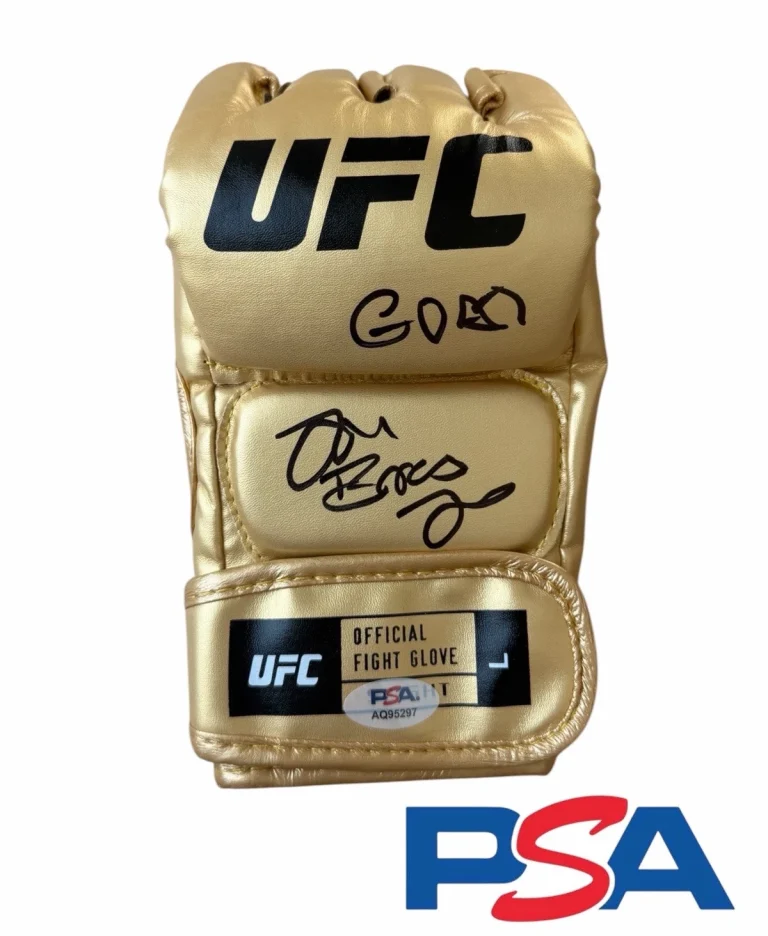 JON BONES JONES Signed UFC Gold Fight Glove Inscribed “GOAT” PSA/DNA AUTO