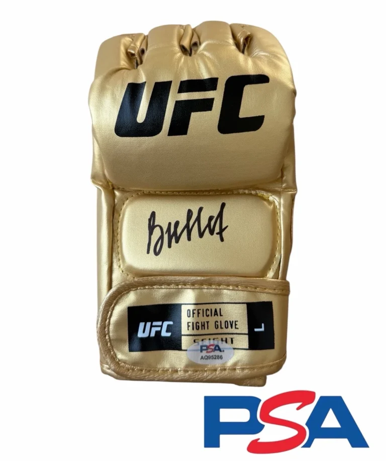 Valentina Shevchenko Signed Autographed UFC Gold Fight Glove PSA AUTO THE BULLET