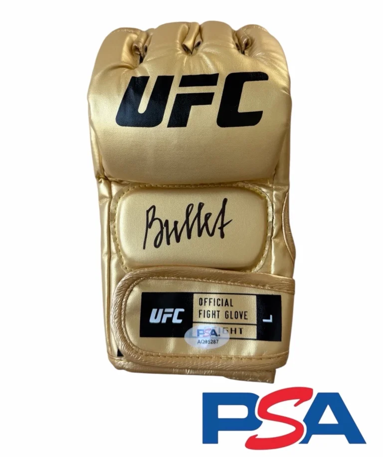 Valentina Shevchenko Signed Autographed UFC Gold Fight Glove PSA AUTO THE BULLET