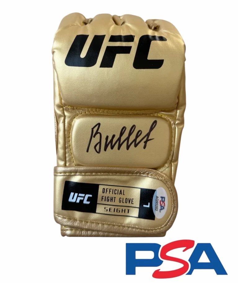 Valentina Shevchenko Signed Autographed UFC Gold Fight Glove PSA AUTO THE BULLET