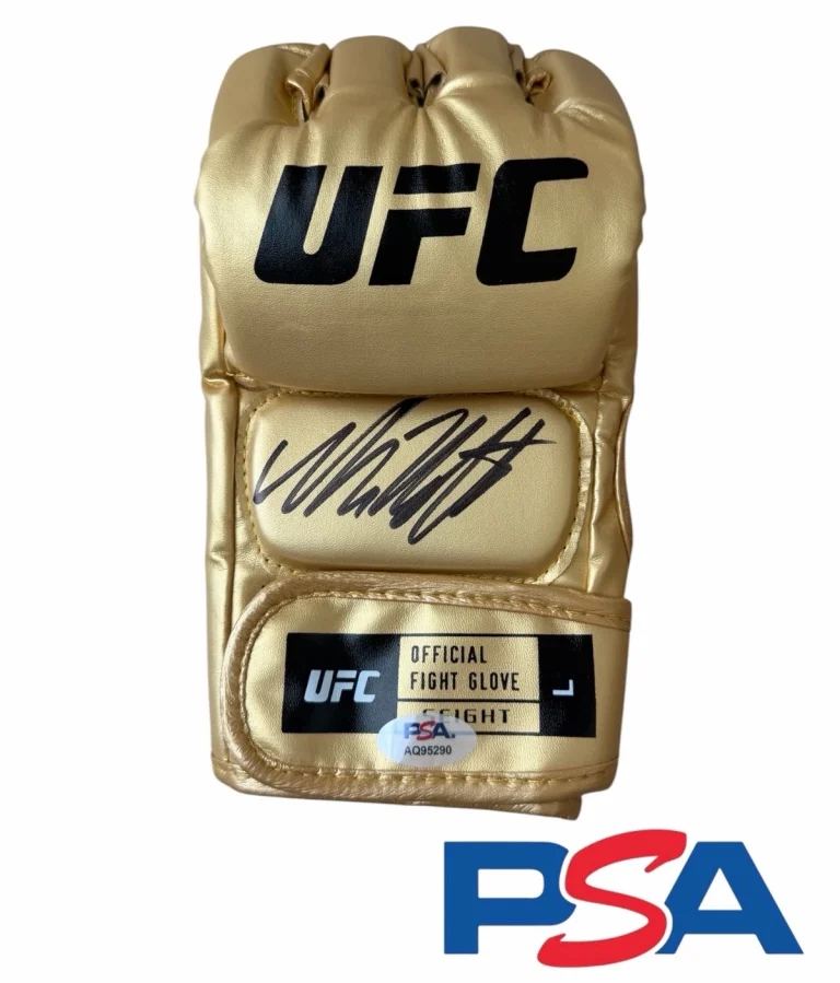 Mario Bautista Signed Autographed UFC Gold Fight Glove PSA/DNA AUTO