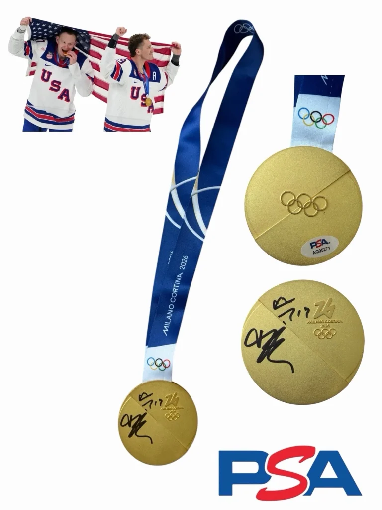 Matthew Tkachuk & Brady Tkachuk Signed 2026 Olympics Gold Medal PSA AUTO USA