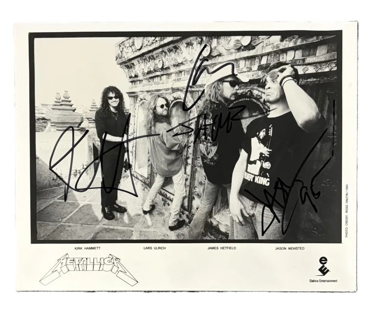 Metallica Group Signed Auto c1995 Elektra Records Promo Photo All 4 Members GRAD