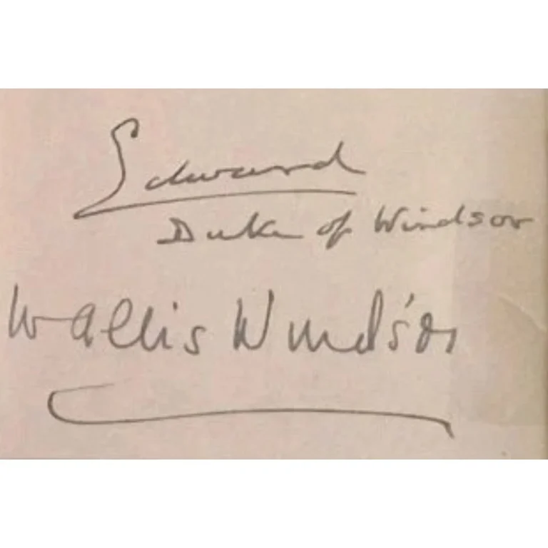 Edward VIII Wallis Simpson Signed Auto Duke Duchess Windsor Album Page GRAD
