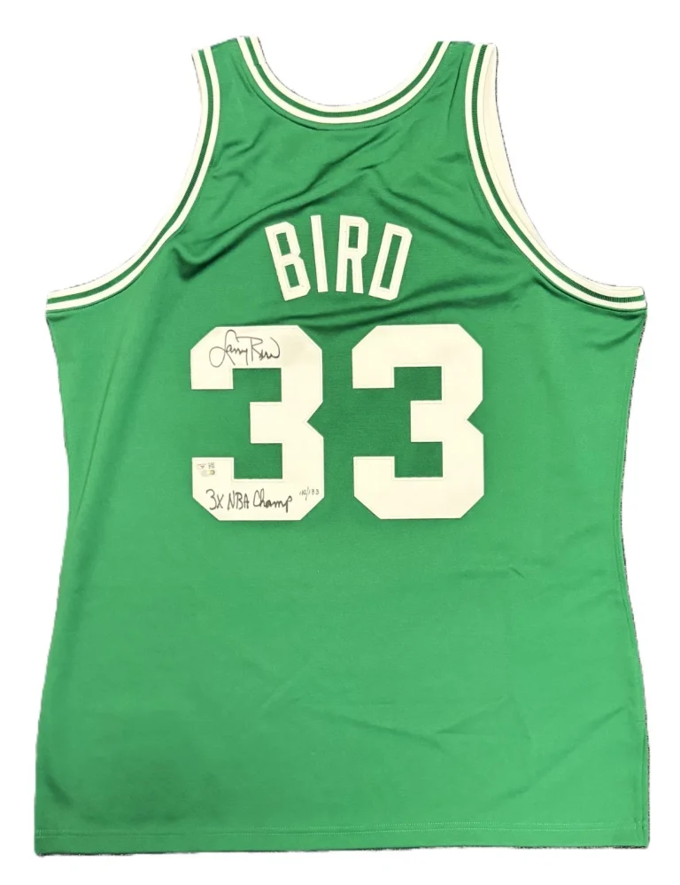 Larry Bird Signed Auto 3x NBA Champ Inscribed LE Boston Celtics Jersey Fanatics