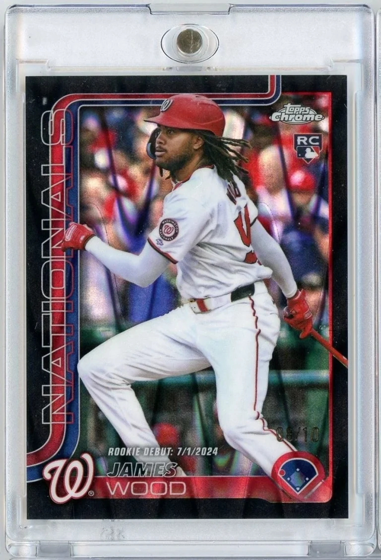 2025 Topps Chrome Update James Wood #USC95 Black Raywave /10 Rookie Card