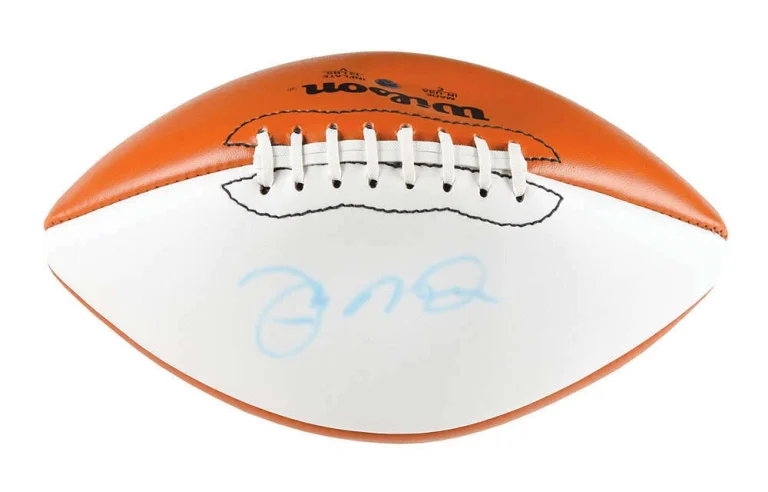 Joe Montana Signed Autographed White Panel Football Beckett BAS