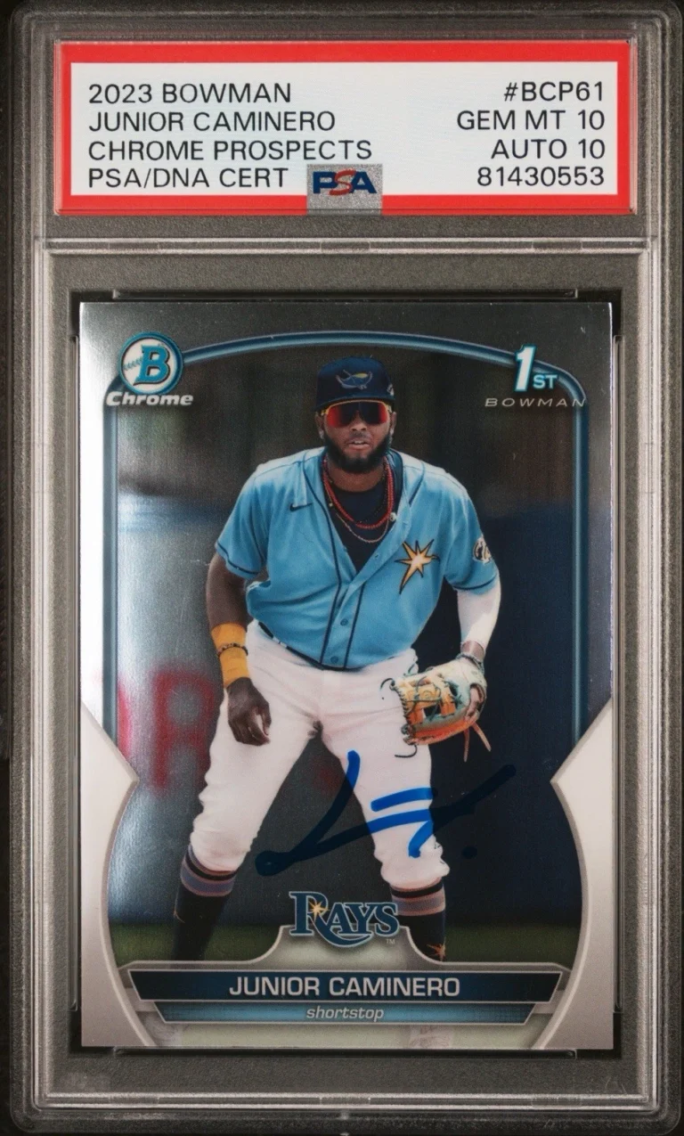 2023 Bowman Chrome Prospects #BCP61 Junior Caminero 1st Bowman Auto PSA 10/10