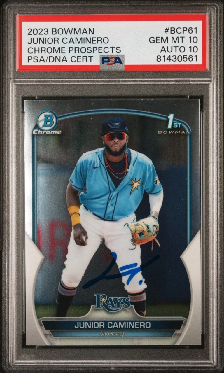 2023 Bowman Chrome Prospects #BCP61 Junior Caminero 1st Bowman Auto PSA 10/10
