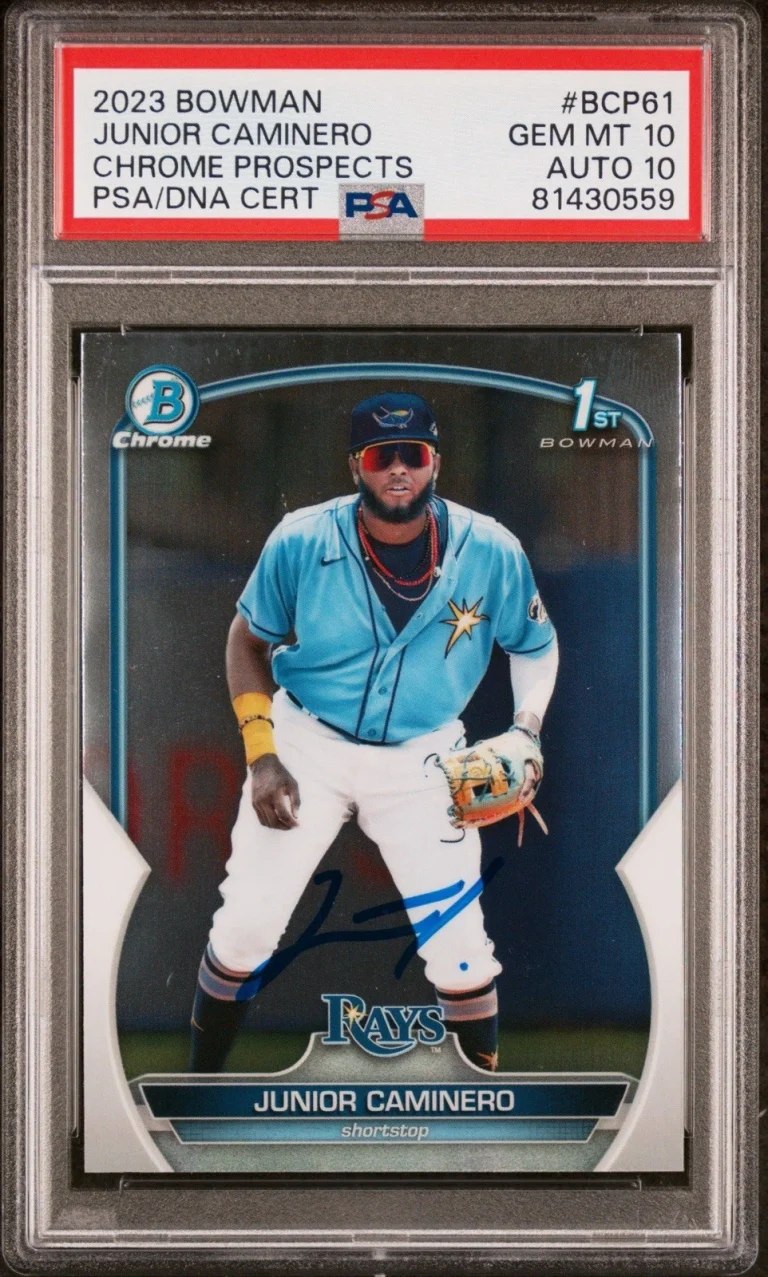 2023 Bowman Chrome Prospects #BCP61 Junior Caminero 1st Bowman Auto PSA 10/10