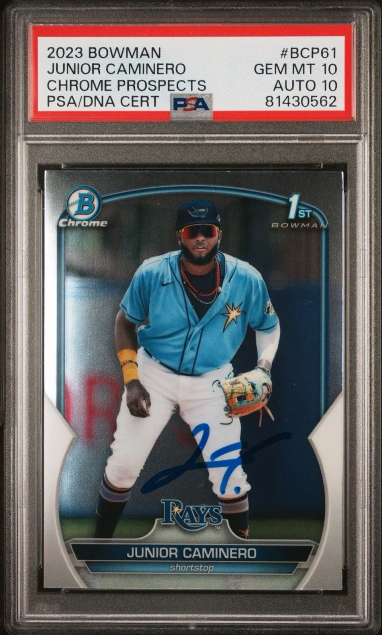 2023 Bowman Chrome Prospects #BCP61 Junior Caminero 1st Bowman Auto PSA 10/10