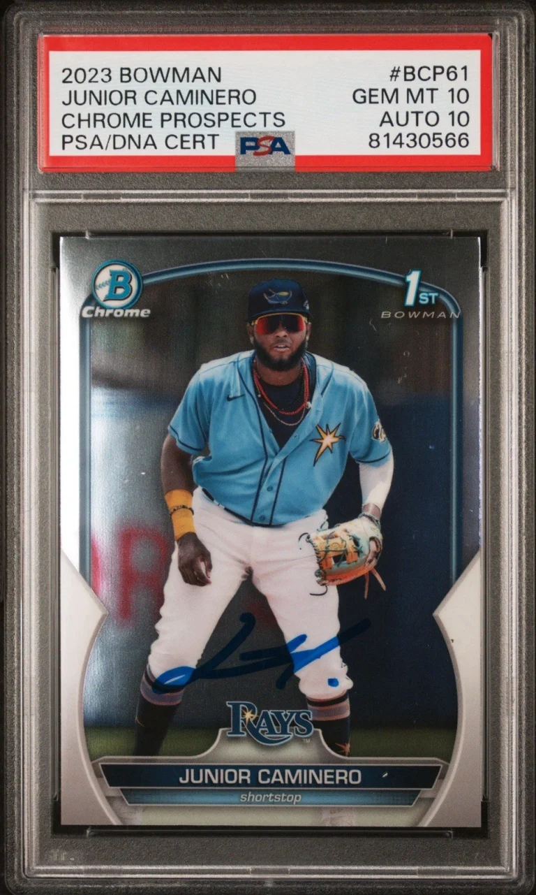 2023 Bowman Chrome Prospects #BCP61 Junior Caminero 1st Bowman Auto PSA 10/10