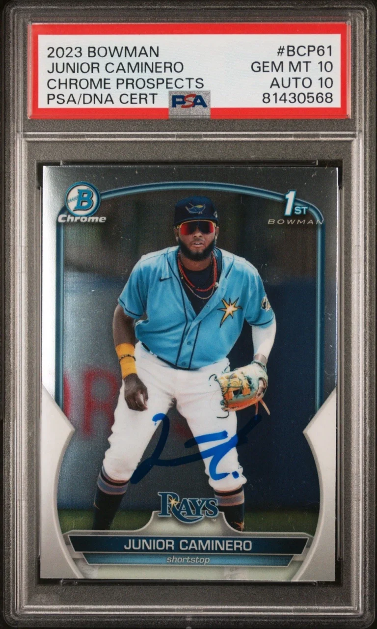 2023 Bowman Chrome Prospects #BCP61 Junior Caminero 1st Bowman Auto PSA 10/10