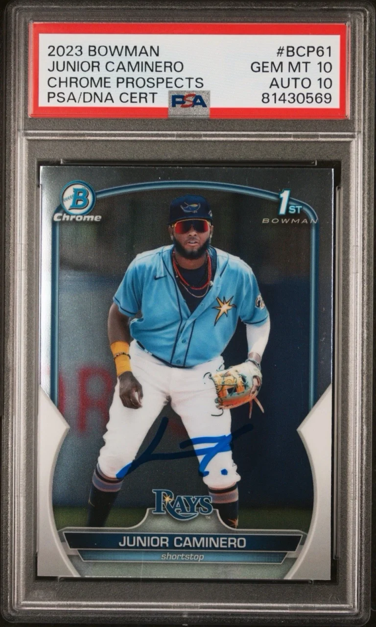 2023 Bowman Chrome Prospects #BCP61 Junior Caminero 1st Bowman Auto PSA 10/10