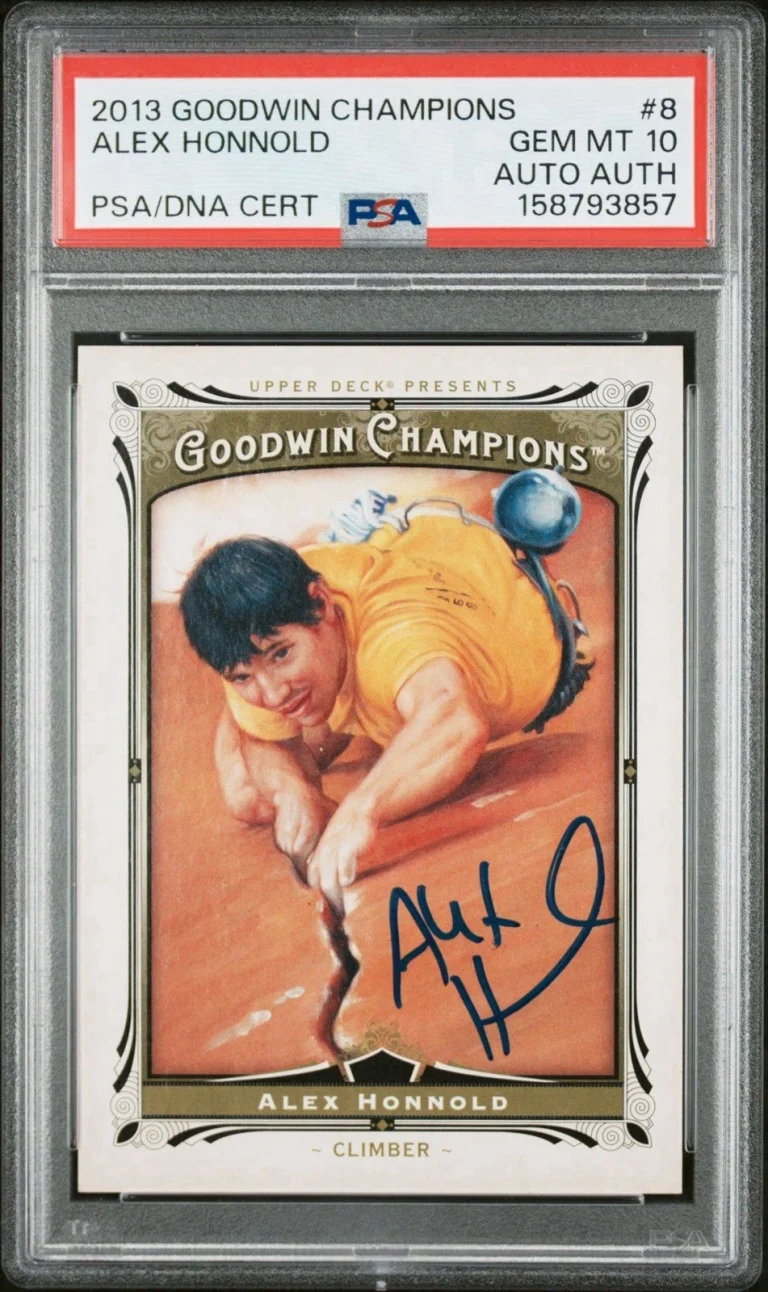 2013 UD Goodwin Champions #8 Alex Honnold Signed Climber Rookie Auto PSA 10 RC