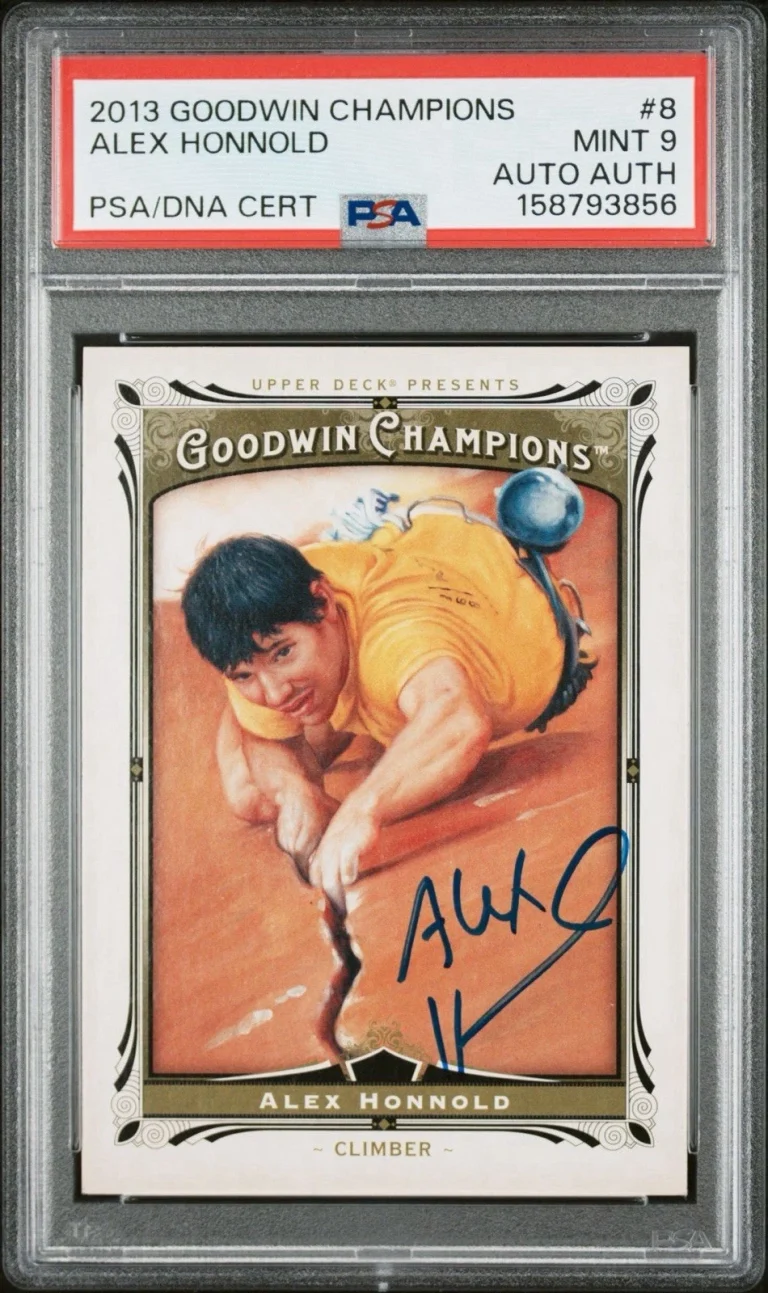 2013 UD Goodwin Champions #8 Alex Honnold Signed Climber Rookie Auto PSA 9 RC