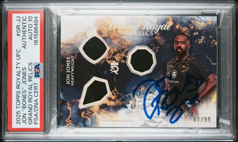 2025 Topps Royalty UFC JON BONES JONES Signed Grand Royal Relics /99 PSA AUTO 10