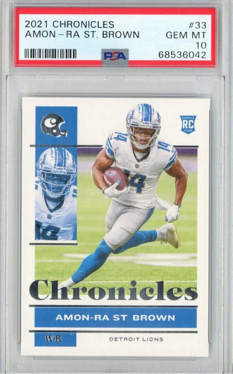 Graded 2021 Chronicles Amon-Ra St. Brown #33 Rookie RC Football Card PSA 10 Gem