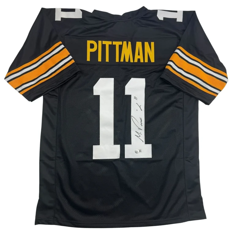 Autographed/Signed Michael Pittman Jr. Pittsburgh Black Jersey BAS COA