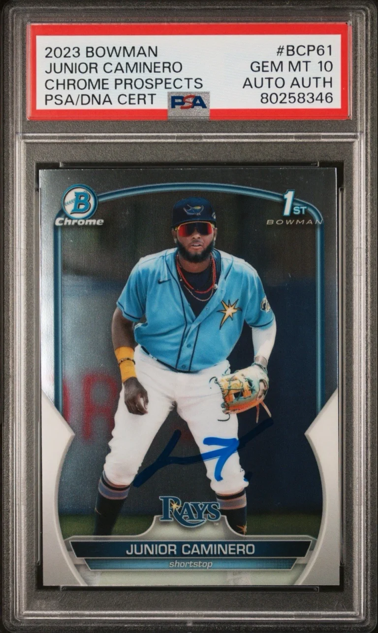 2023 Bowman Chrome Prospects #BCP61 Junior Caminero 1st Bowman Auto PSA 10