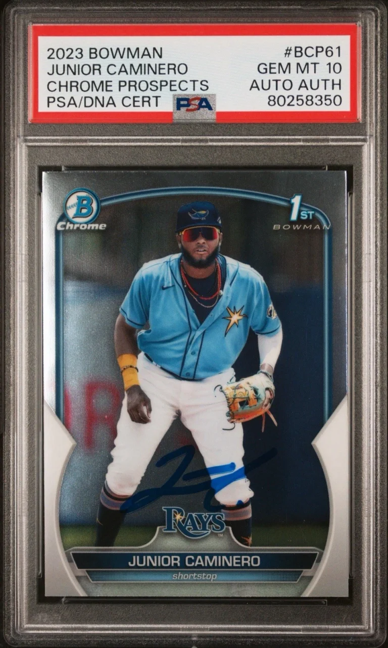 2023 Bowman Chrome Prospects #BCP61 Junior Caminero 1st Bowman Auto PSA 10