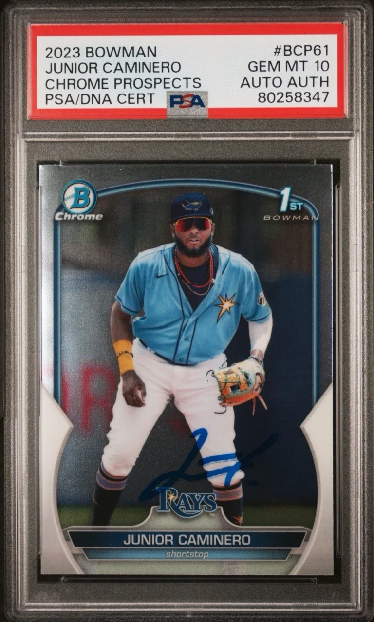 2023 Bowman Chrome Prospects #BCP61 Junior Caminero 1st Bowman Auto PSA 10
