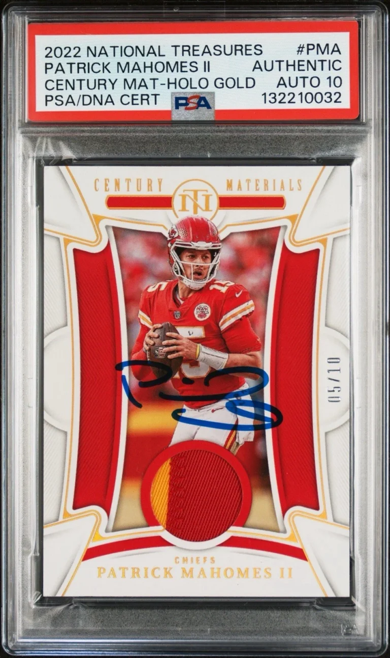 Patrick Mahomes Signed 2022 National Treasures Century Material Auto /10 PSA
