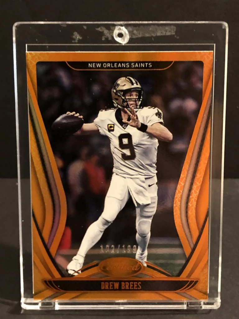 2020 Certified Drew Brees Gold 102/199 New Orleans Saints future HOF QB